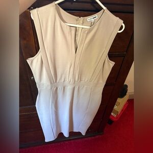 Elegant Beige Sleeveless Dress